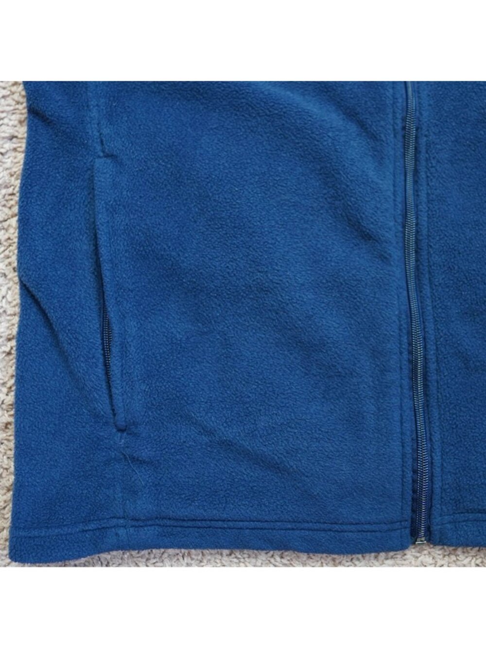 Columbia Fleece Vest Mens L Blue Full Zip Pockets Lightweight Outdoor Hiking - Picture 9 of 10